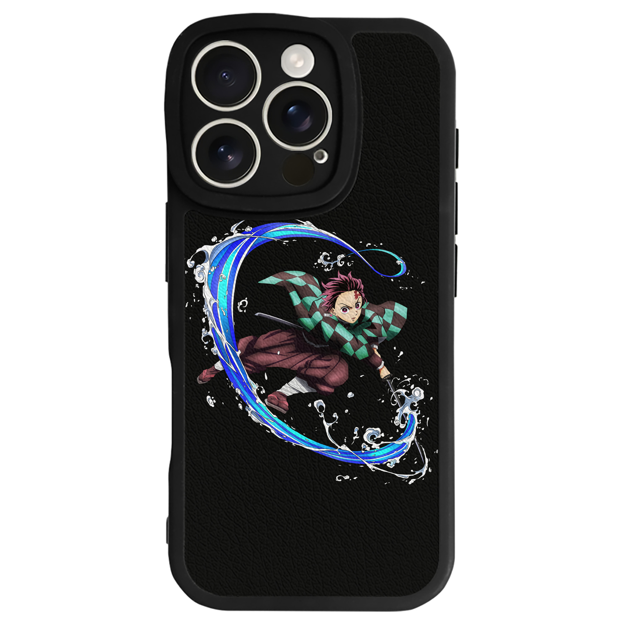 （画像用） 鬼滅の刃 竈門 炭治郎／かまど たんじろう Kamado Tanjirou 【iPhone 16シリーズ対応】シリコンスマホケース（レザー調） 材質：シリコン